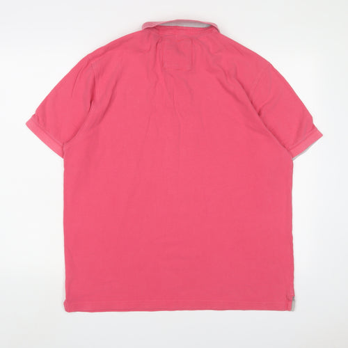 Howick Tailored Mens Pink Cotton Polo Size XL Collared Button - Logo, Embroidered