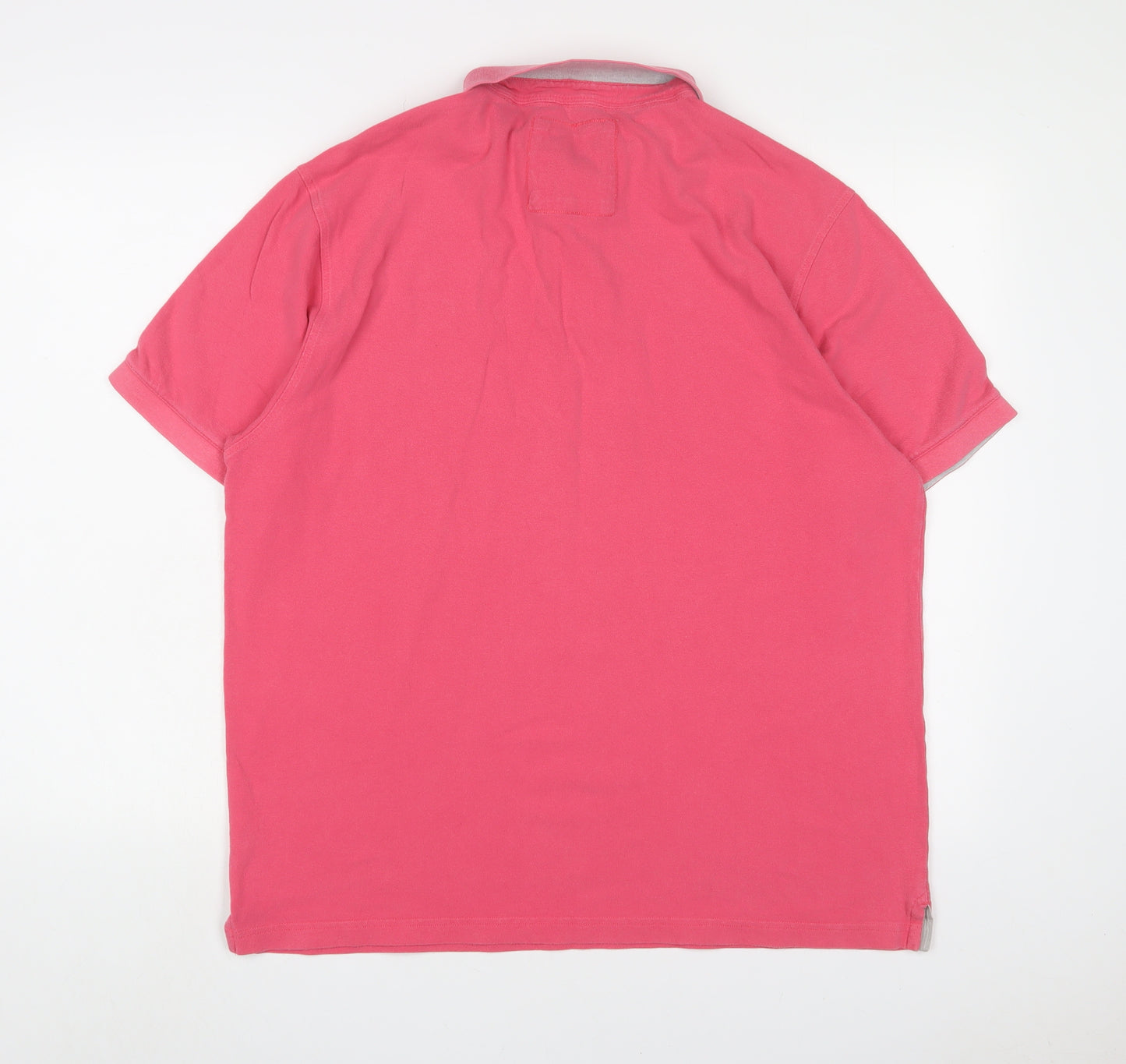 Howick Tailored Mens Pink Cotton Polo Size XL Collared Button - Logo, Embroidered