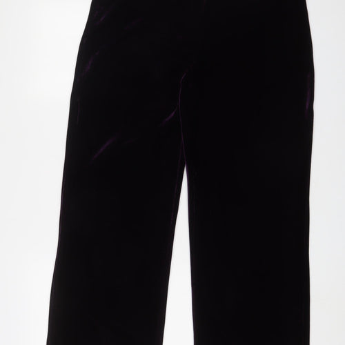 EWM Womens Purple Polyester Trousers Size 14 L29 in Regular