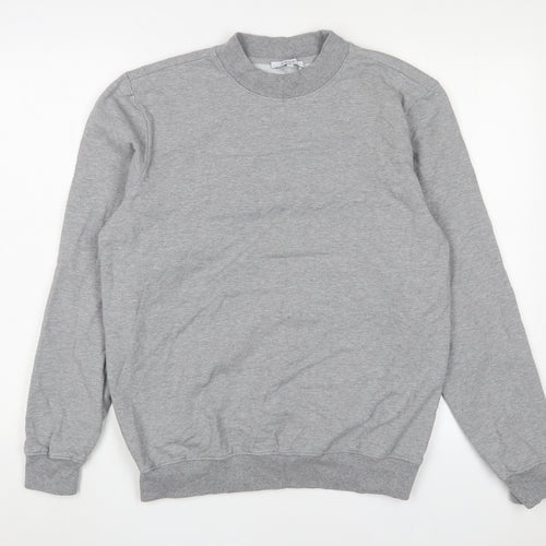 Arne Mens Grey Cotton Pullover Sweatshirt Size L - Logo, Embroidered