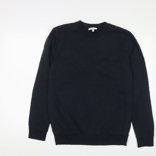 Arne Mens Blue Cotton Pullover Sweatshirt Size L - Logo, Embroidered