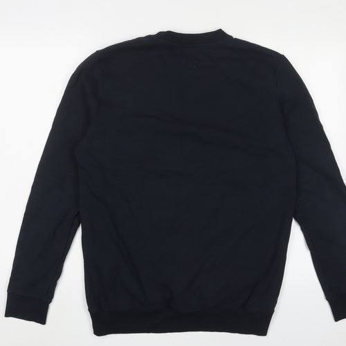 Arne Mens Blue Cotton Pullover Sweatshirt Size L - Logo, Embroidered