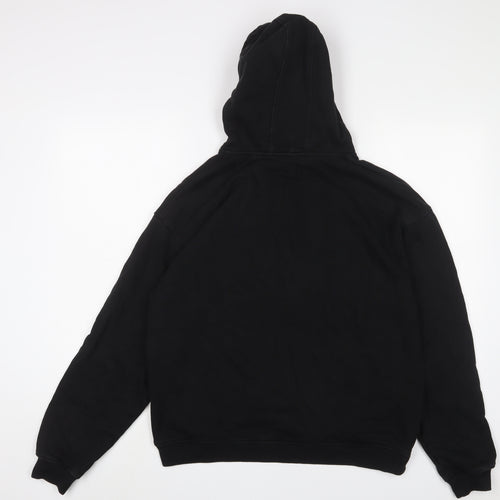 Arne Mens Black Cotton Pullover Hoodie Size M - Logo, Embroidered