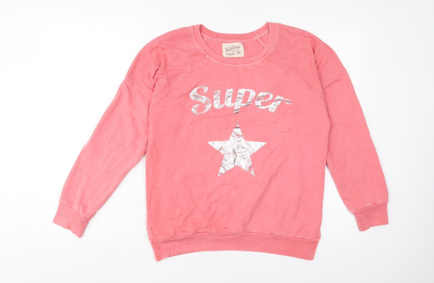 Postcard Womens Pink Polyester Pullover Sweatshirt Size S Pullover - Super