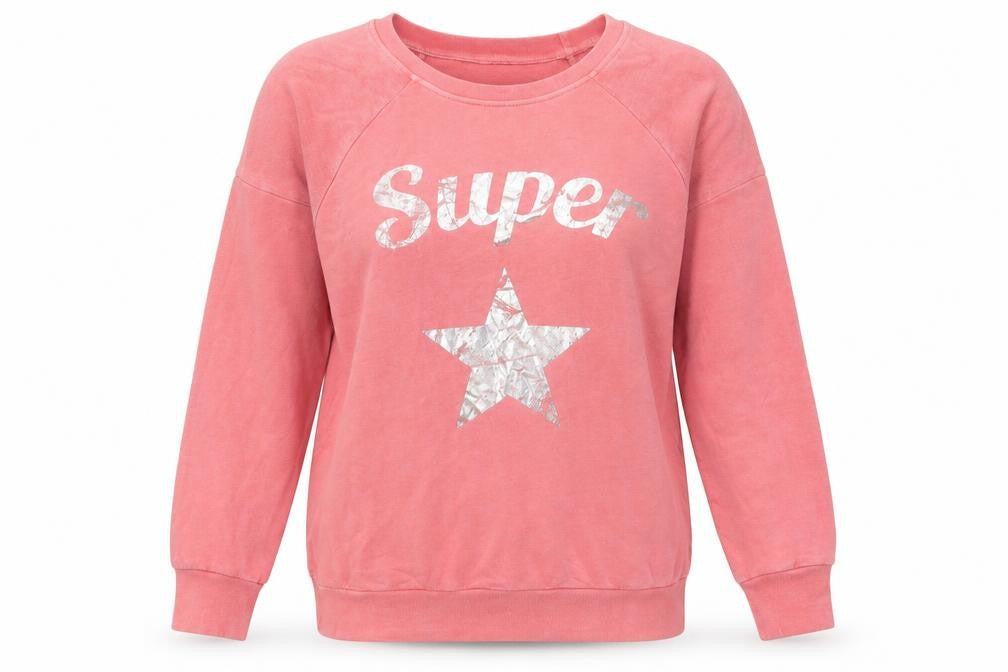 Postcard Womens Pink Polyester Pullover Sweatshirt Size S Pullover - Super