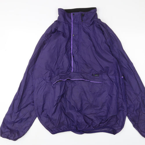 Polaris Womens Purple Windbreaker Jacket Size L Snap - Logo, Embroidered