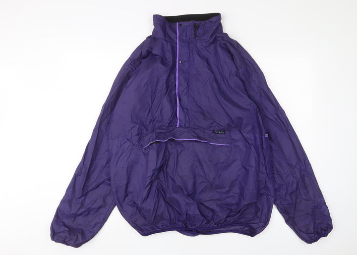 Polaris Womens Purple Windbreaker Jacket Size L Snap - Logo, Embroidered