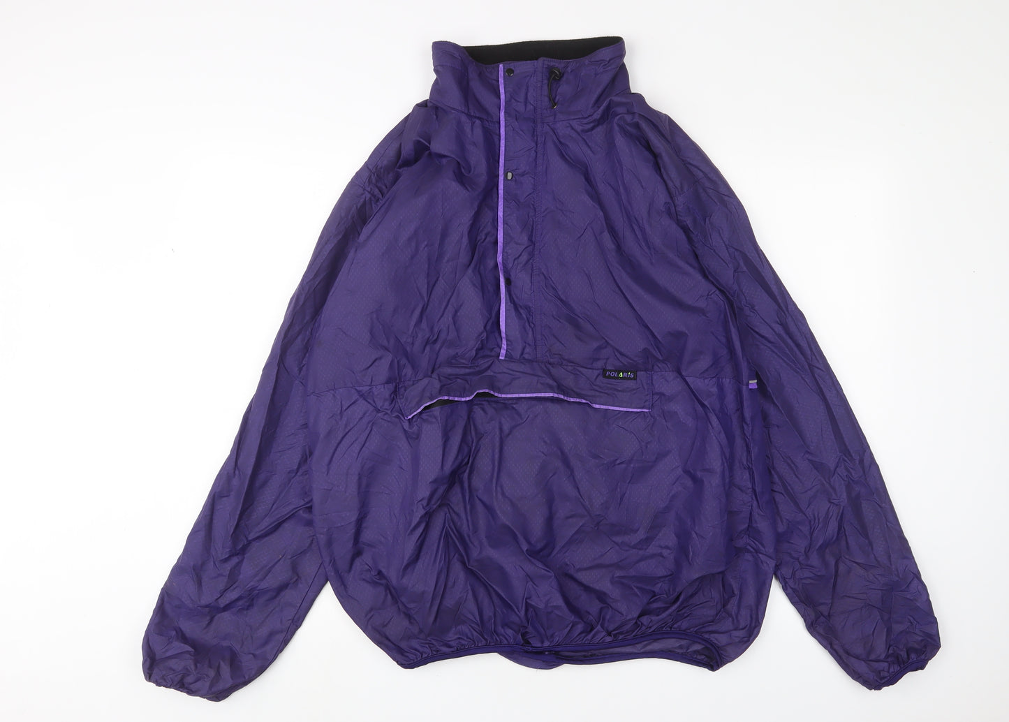 Polaris Womens Purple Windbreaker Jacket Size L Snap - Logo, Embroidered