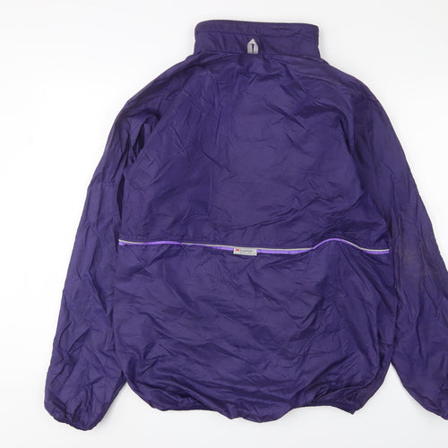 Polaris Womens Purple Windbreaker Jacket Size L Snap - Logo, Embroidered