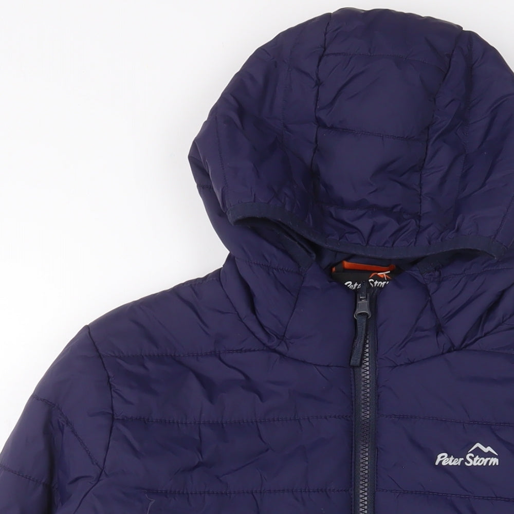 Peter Storm Boys Blue Puffer Jacket Jacket Size 14-15 Years Zip - Logo
