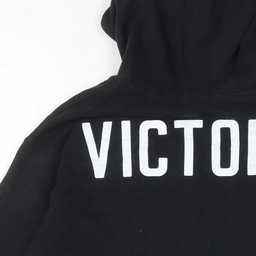 Victoria's Secret Womens Black Cotton Full Zip Hoodie Size M Zip - Logo