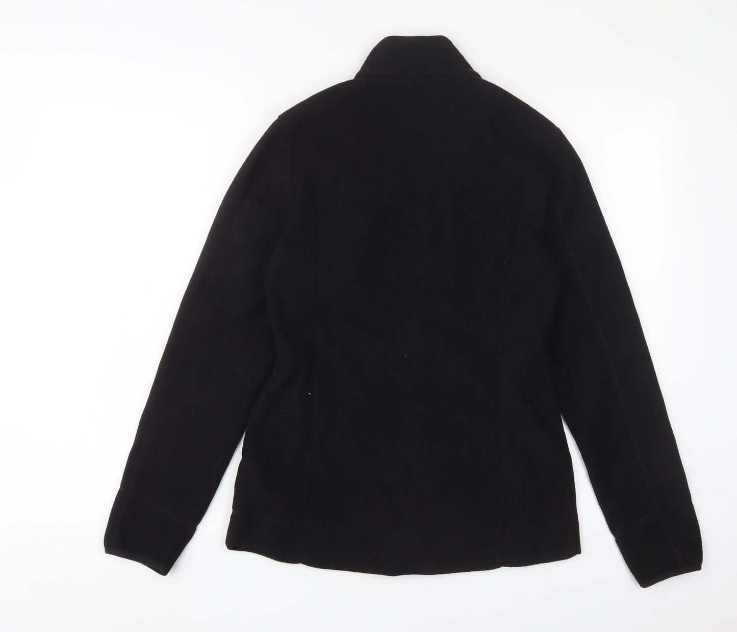 DECATHLON Womens Black Jacket Size S Zip - Logo, Embroidered