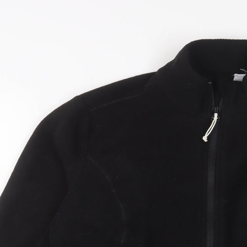 DECATHLON Womens Black Jacket Size S Zip - Logo, Embroidered