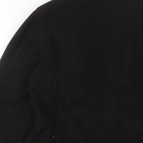 DECATHLON Womens Black Jacket Size S Zip - Logo, Embroidered