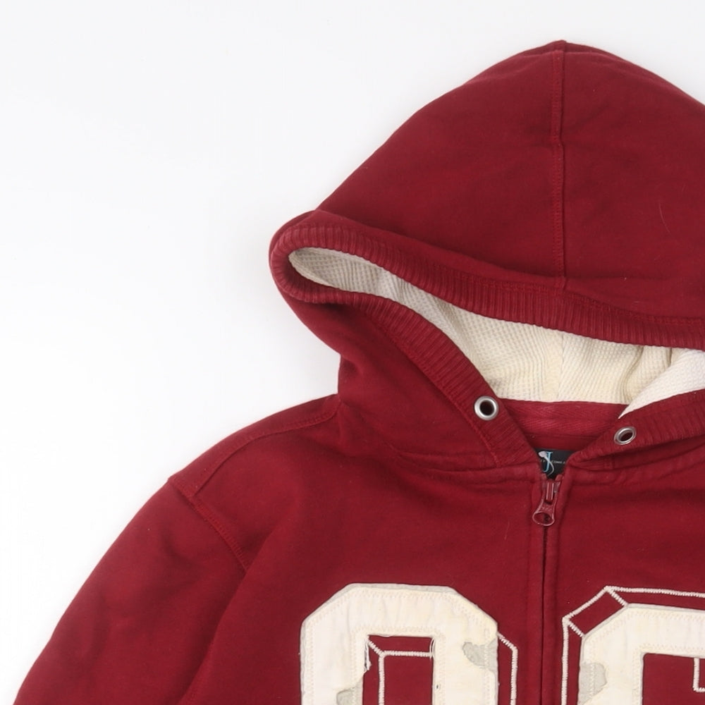 Jasper Conran Boys Red Cotton Full Zip Hoodie Size 14 Years Zip - Embroidered