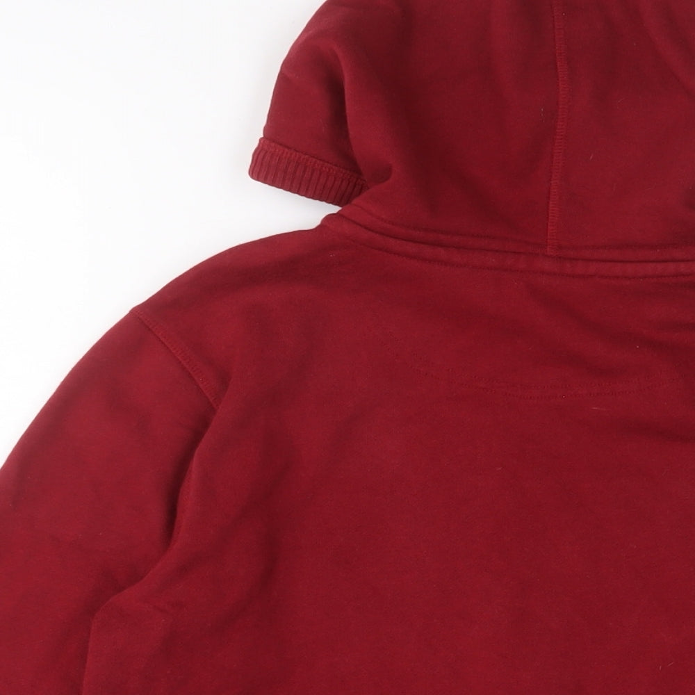 Jasper Conran Boys Red Cotton Full Zip Hoodie Size 14 Years Zip - Embroidered