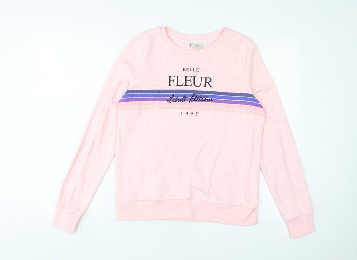 Only Womens Pink Cotton Pullover Sweatshirt Size S Pullover - Belle Fleur