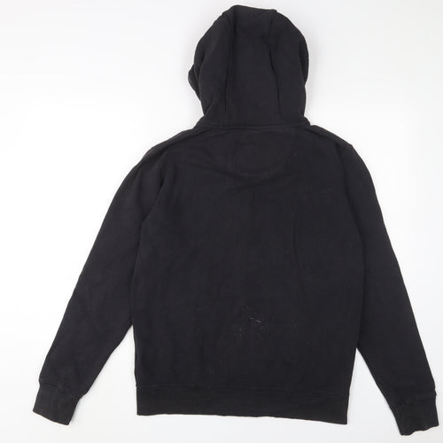 SoulCal&Co Mens Black Cotton Full Zip Hoodie Size M - Logo, Embroidered