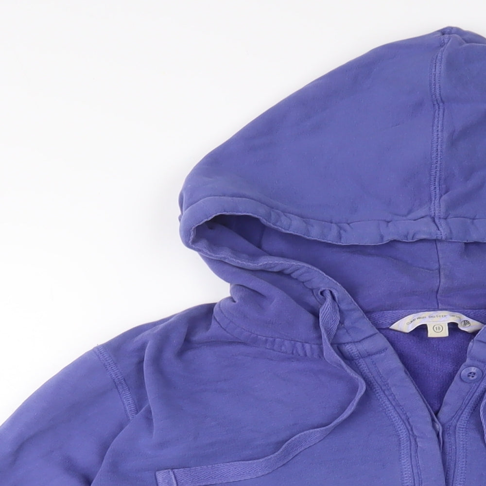 Fat Face Womens Purple Cotton Pullover Hoodie Size 18 Pullover - Logo, Embroidered