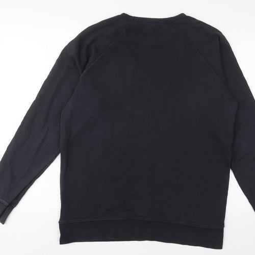 JACK & JONES Mens Black Cotton Pullover Sweatshirt Size L - Logo