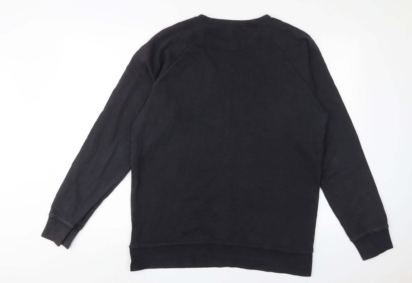 JACK & JONES Mens Black Cotton Pullover Sweatshirt Size L - Logo