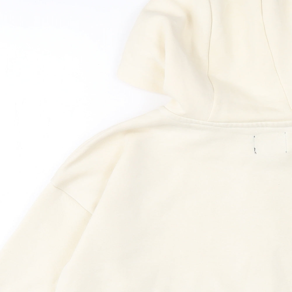 Lyle & Scott Girls White Cotton Full Zip Hoodie Size 12-13 Years Zip - Logo, Embroidered