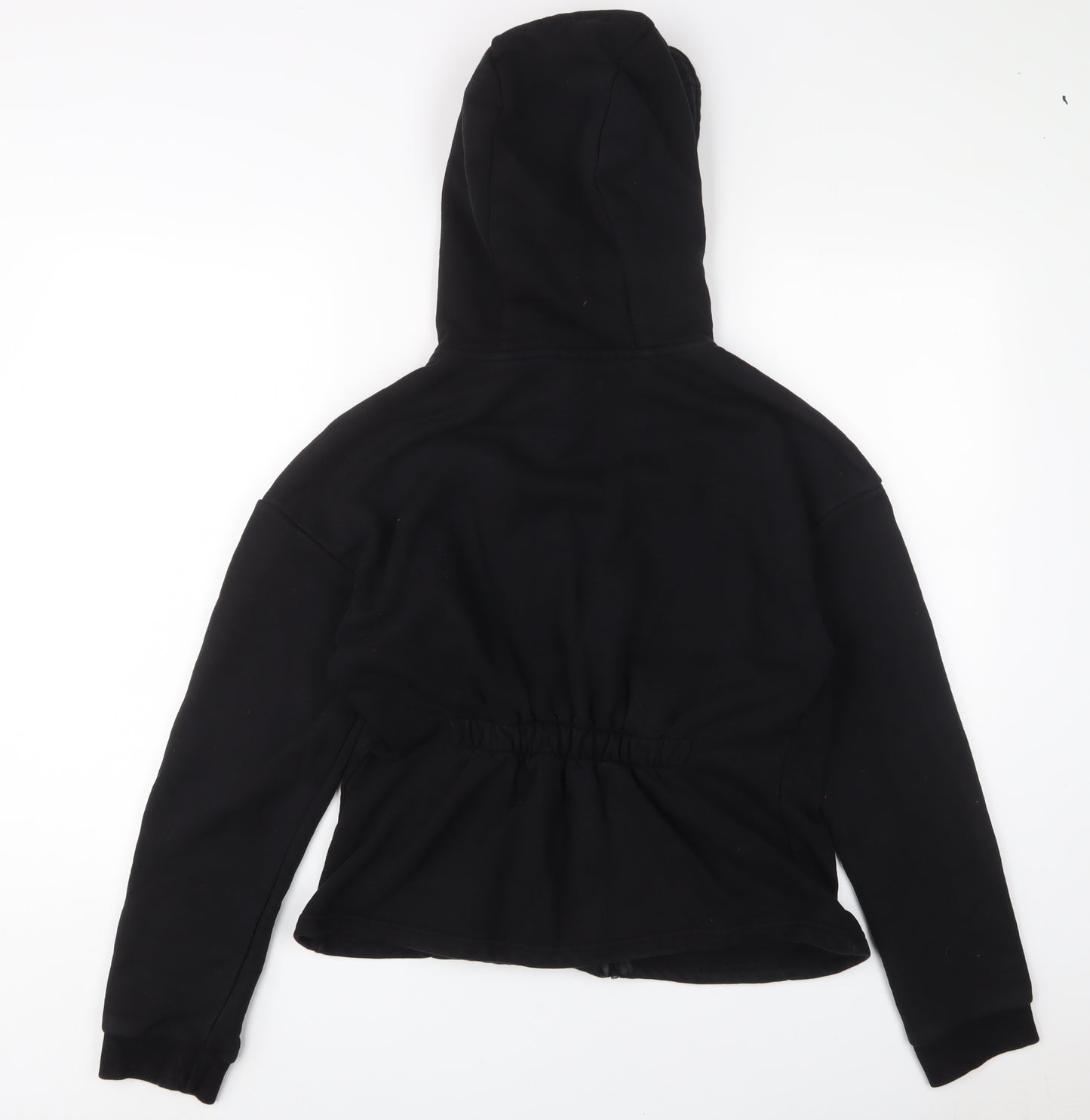 USA Pro Womens Black Cotton Full Zip Hoodie Size 16 Zip - Logo, Embroidered