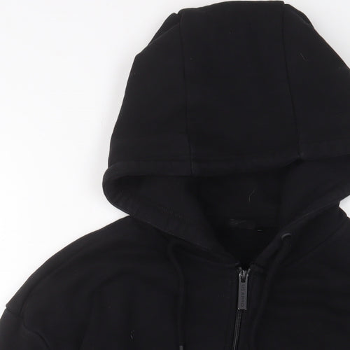 USA Pro Womens Black Cotton Full Zip Hoodie Size 16 Zip - Logo, Embroidered