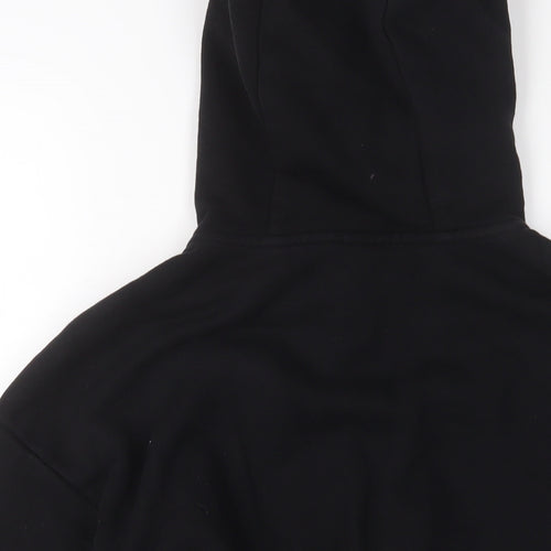 USA Pro Womens Black Cotton Full Zip Hoodie Size 16 Zip - Logo, Embroidered