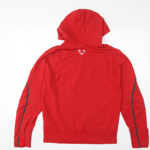 Nike Mens Red Cotton Pullover Hoodie Size M - Logo