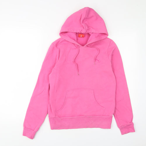 Slazenger Womens Pink Cotton Pullover Hoodie Size 12 Pullover - Logo, Embroidered