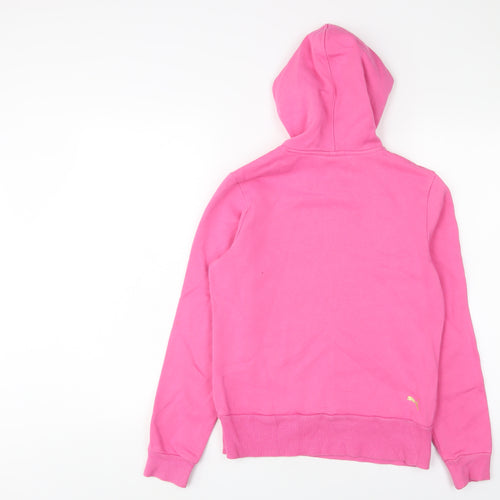 Slazenger Womens Pink Cotton Pullover Hoodie Size 12 Pullover - Logo, Embroidered