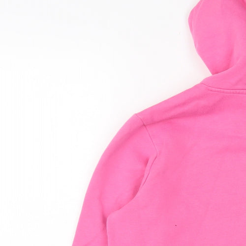 Slazenger Womens Pink Cotton Pullover Hoodie Size 12 Pullover - Logo, Embroidered
