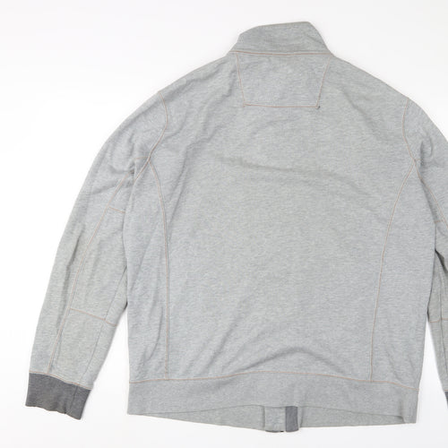 Boss Orange Mens Grey Cotton Full Zip Sweatshirt Size XL - Logo