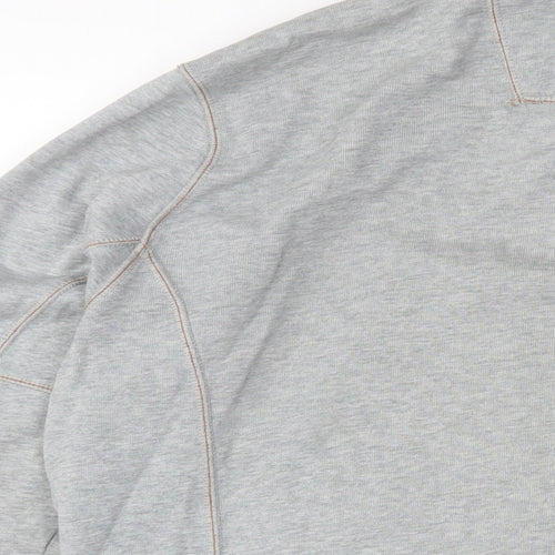 Boss Orange Mens Grey Cotton Full Zip Sweatshirt Size XL - Logo