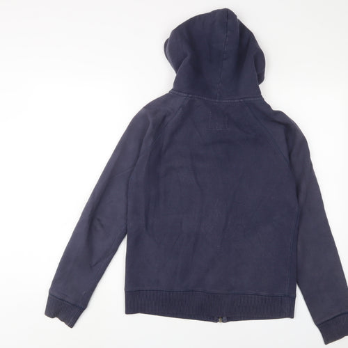 Jack Wills Womens Blue Cotton Full Zip Hoodie Size 8 Zip - Logo
