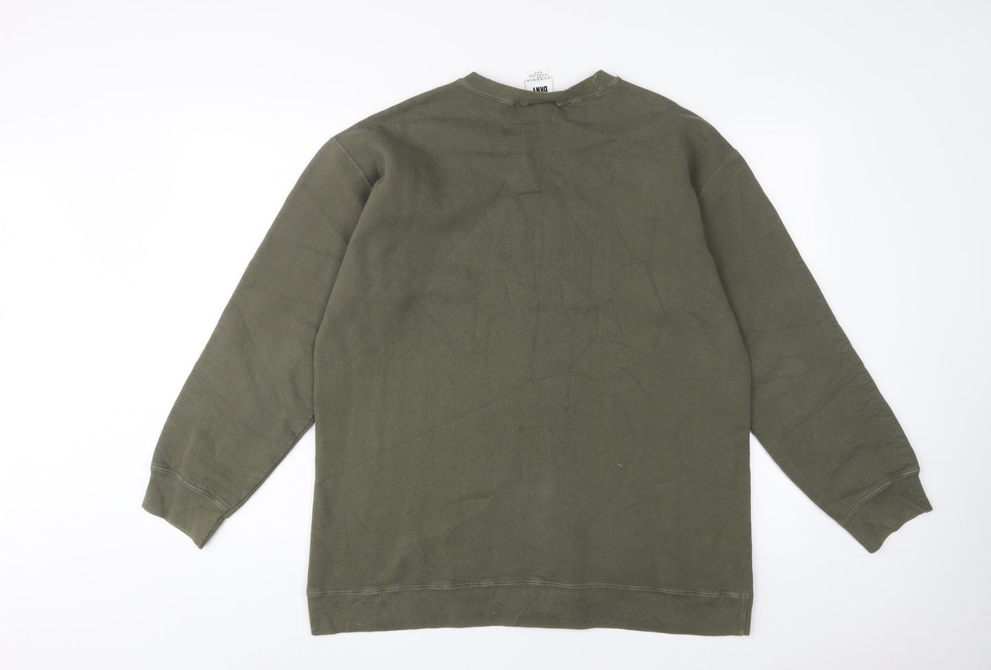 DKNY Mens Green Cotton Pullover Sweatshirt Size L - Logo