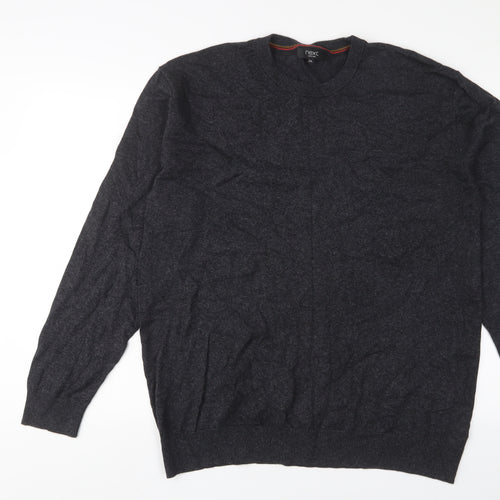 NEXT Mens Grey Crew Neck Cotton Pullover Jumper Size 2XL Long Sleeve