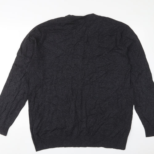 NEXT Mens Grey Crew Neck Cotton Pullover Jumper Size 2XL Long Sleeve