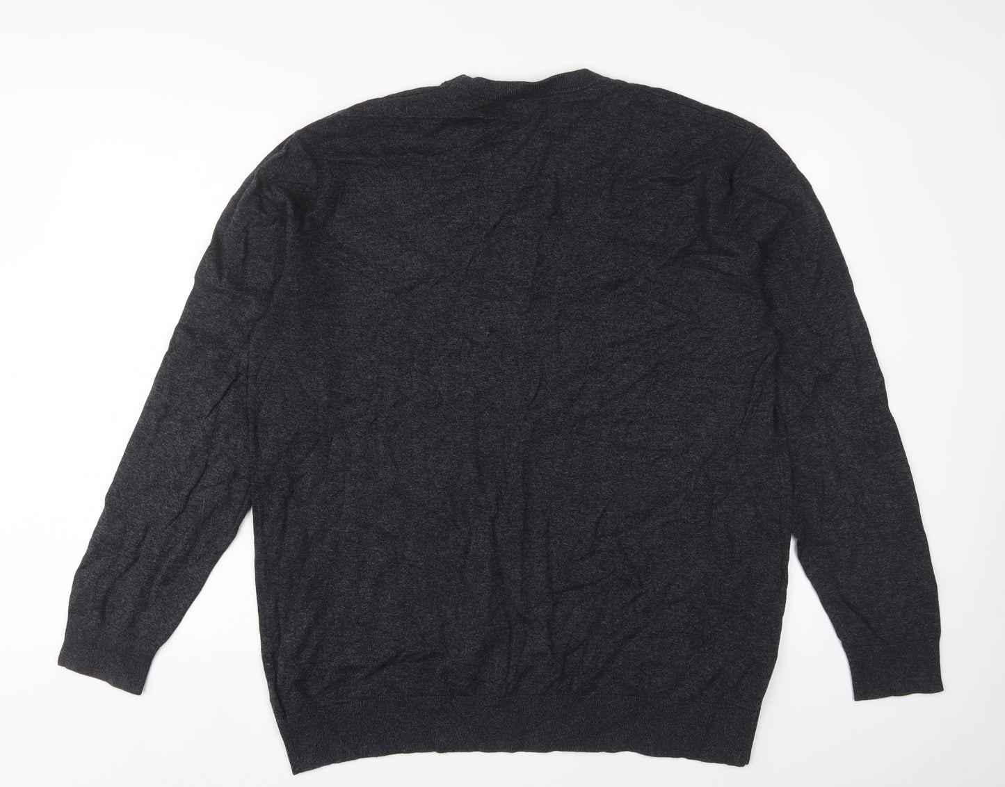 NEXT Mens Grey Crew Neck Cotton Pullover Jumper Size 2XL Long Sleeve