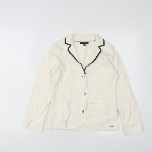 Autograph Girls Beige V-Neck Cotton Cardigan Jumper Size 9-10 Years Button