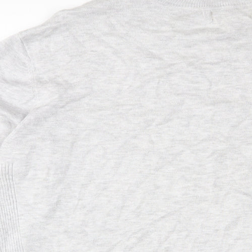 River Island Mens Grey Round Neck Viscose Pullover Jumper Size XL Long Sleeve