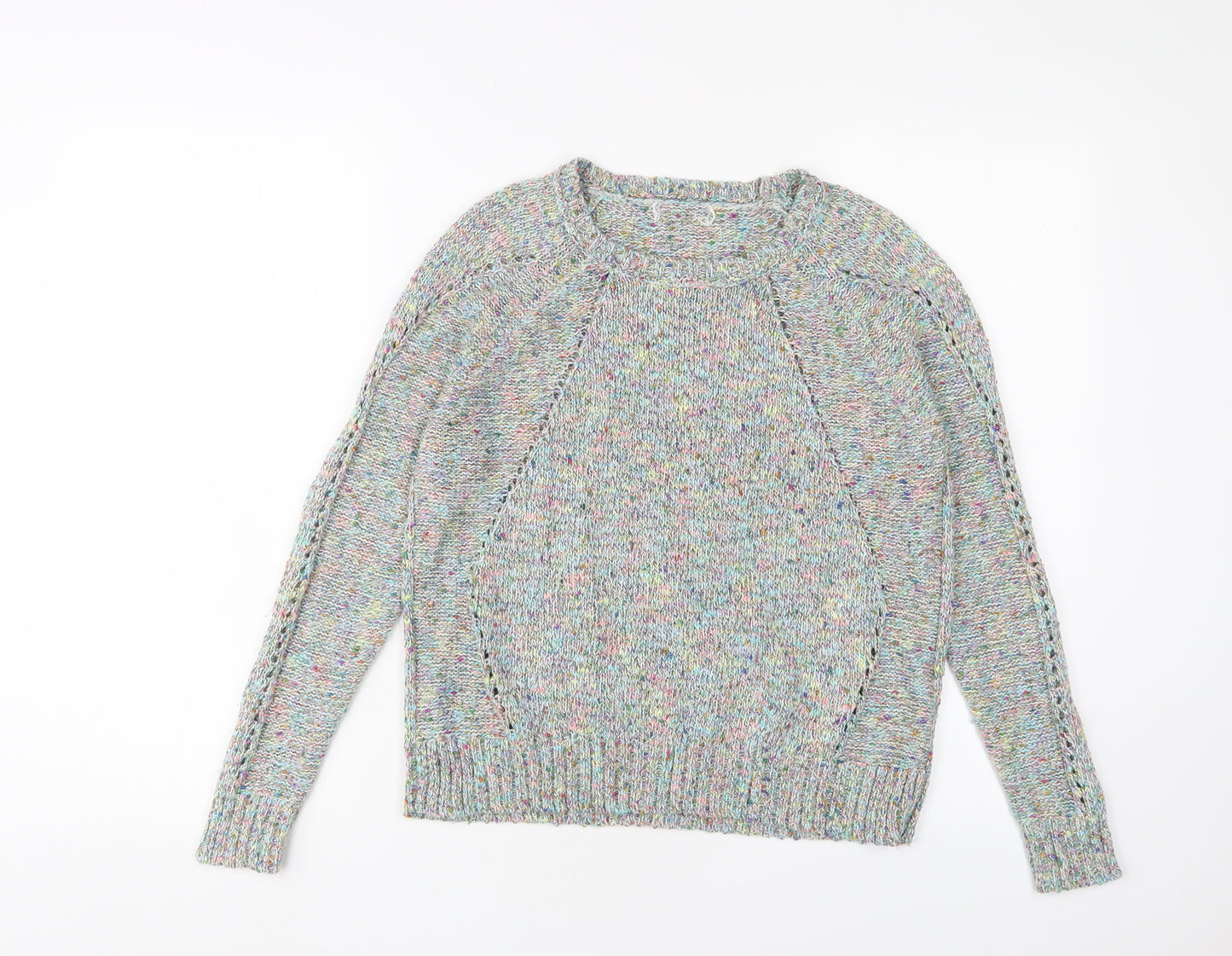 Marks and Spencer Womens Multicoloured Crew Neck Acrylic Pullover Jumper Size 12