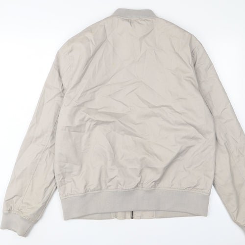 New London Mens Beige Bomber Jacket Jacket Size L Zip