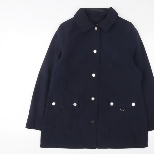EWM Womens Blue Jacket Size 12 Snap - Pockets