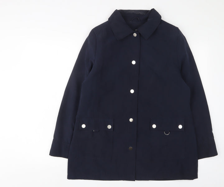 EWM Womens Blue Jacket Size 12 Snap - Pockets