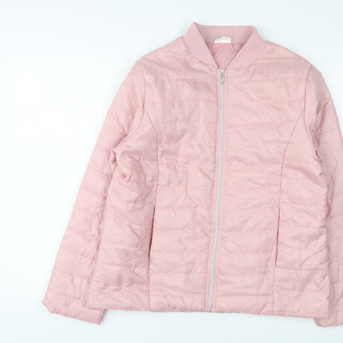 Laura De Seine Womens Pink Quilted Jacket Size 14 Zip