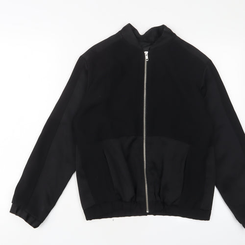 Topshop Womens Black Bomber Jacket Jacket Size 8 Zip