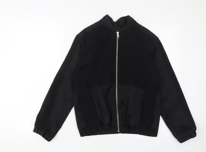 Topshop Womens Black Bomber Jacket Jacket Size 8 Zip