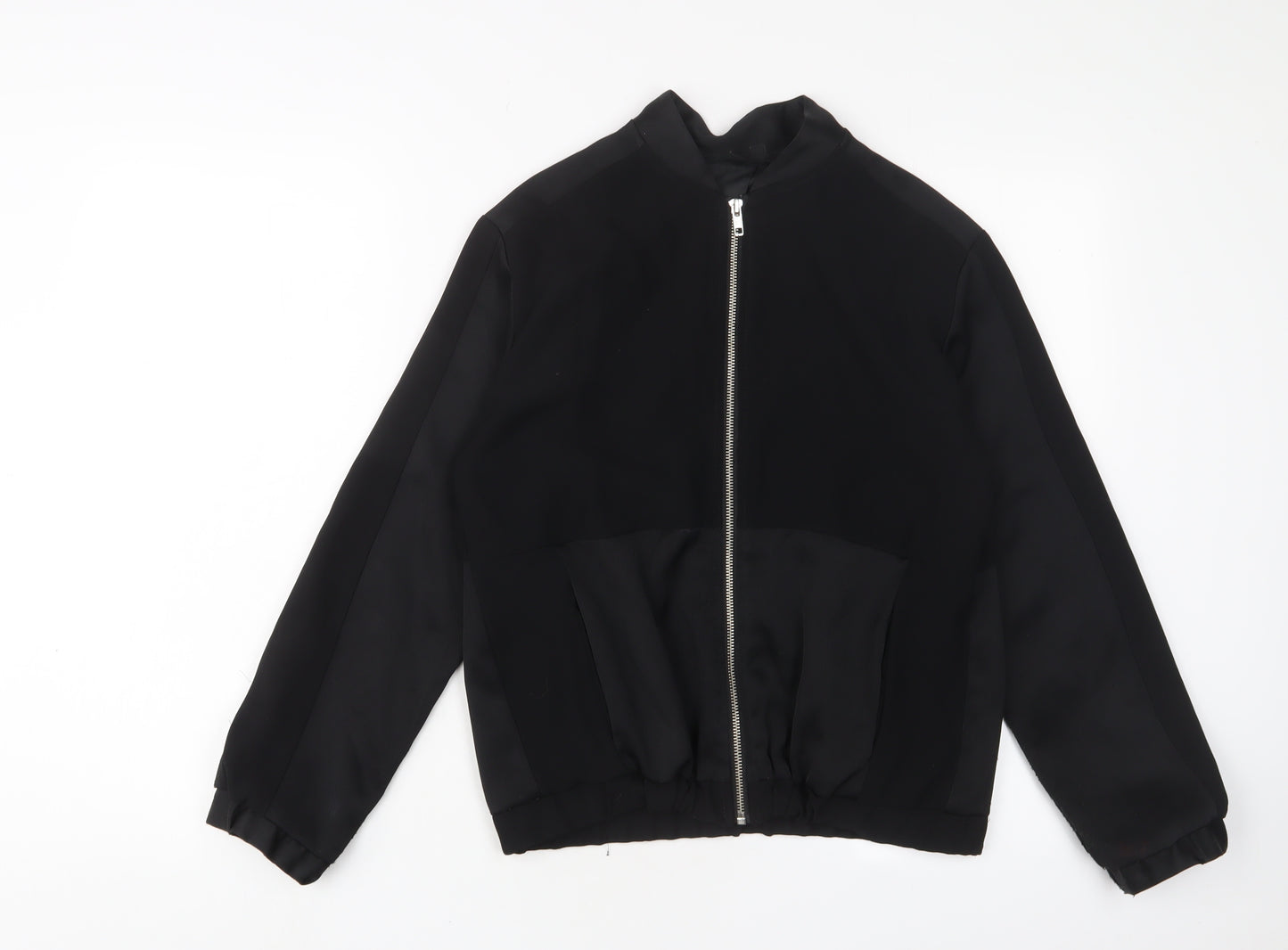 Topshop Womens Black Bomber Jacket Jacket Size 8 Zip